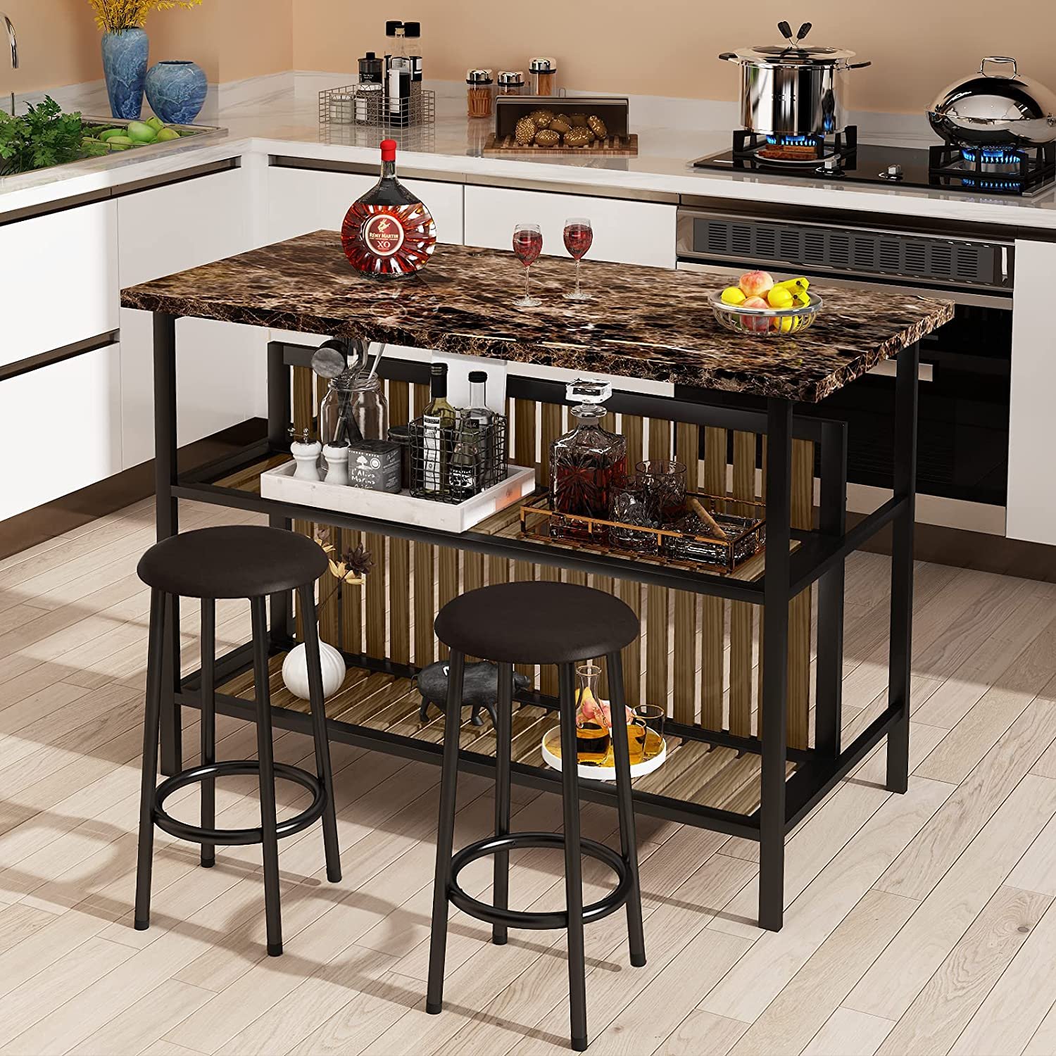 Kitchen Wood Dining Room Table Sets New Design Bar Desk Simple Modern MDF Wood Table And Chairs Set