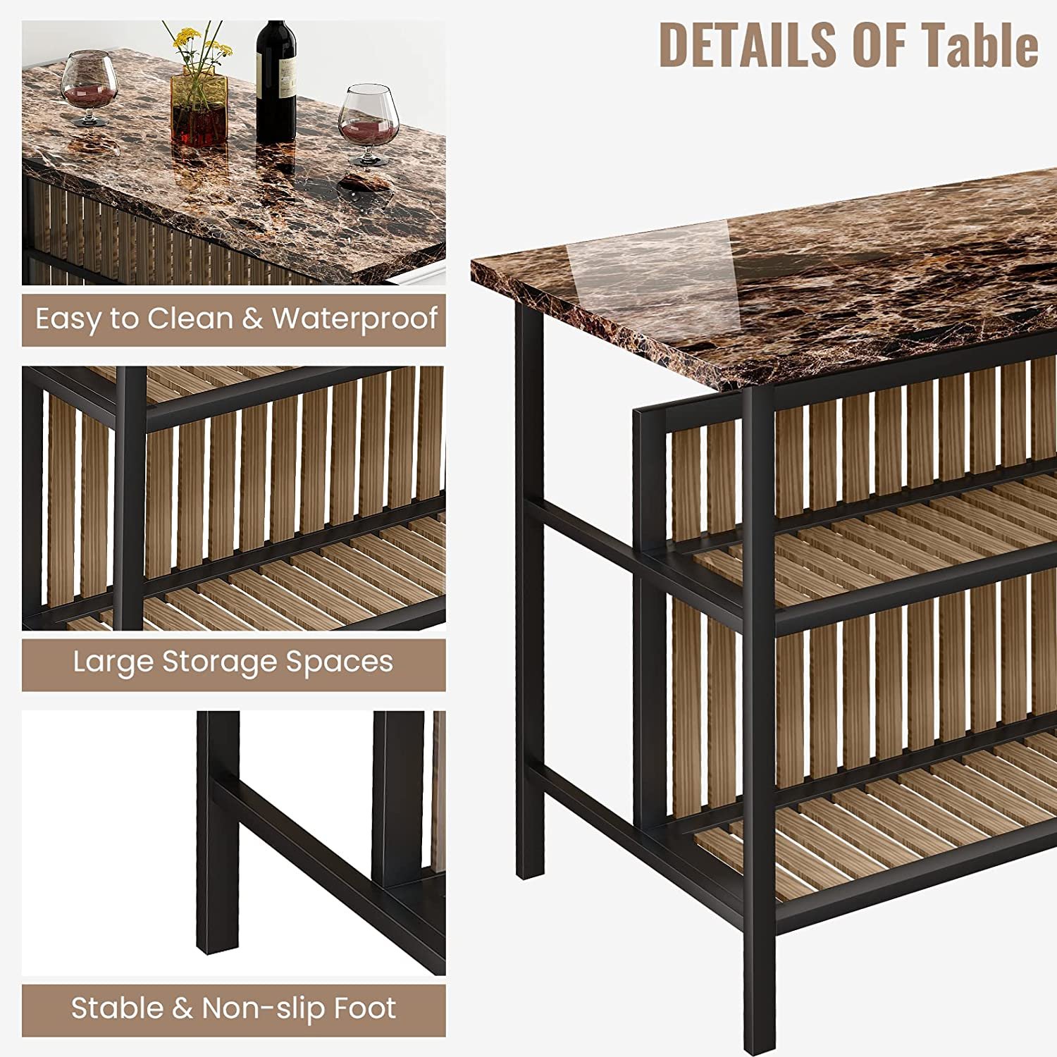 Kitchen Wood Dining Room Table Sets New Design Bar Desk Simple Modern MDF Wood Table And Chairs Set