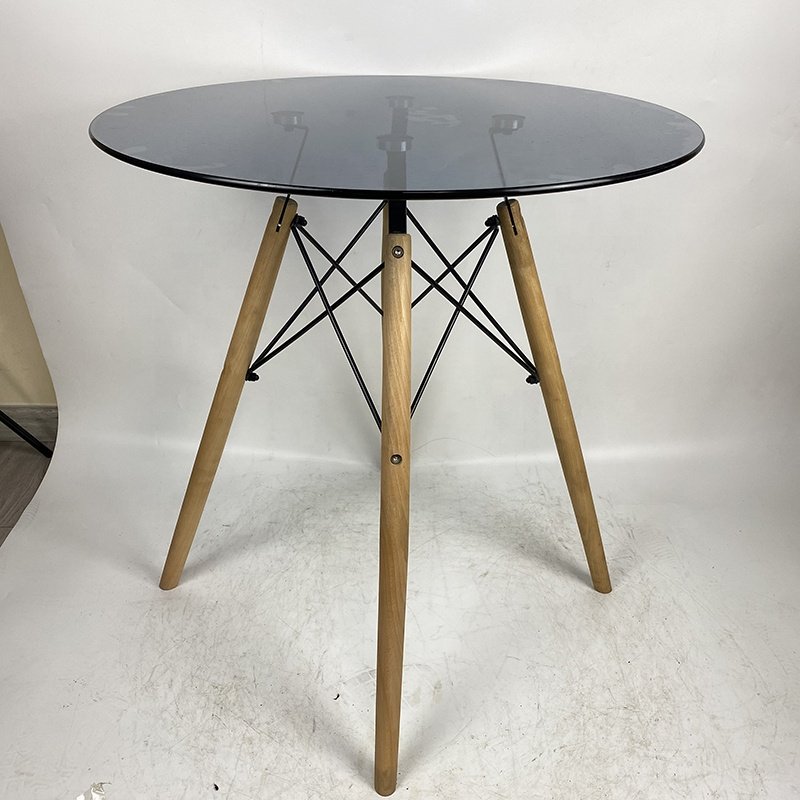 Wholesale Home Furniture Glass Dining Table Indoor Eco-friendly Apartment Glass Top 80*80cm Dining Room Table