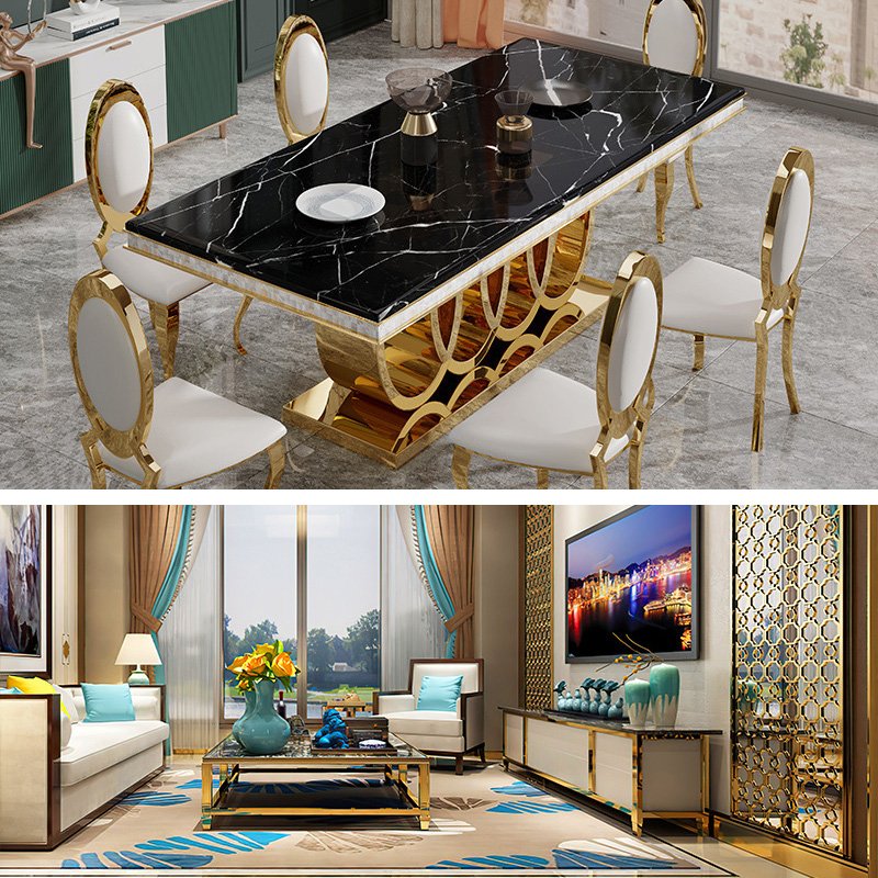 Modern luxury best selling dining room 6 chairs dinner table sets dining room furniture