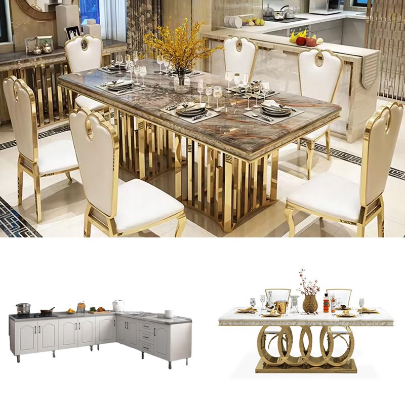 Modern luxury best selling dining room 6 chairs dinner table sets dining room furniture