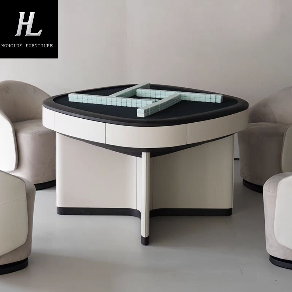 Mahjong Table Fully Automatic Home Silent Cream Color Modern Creative Simple Design Mahjong Machine