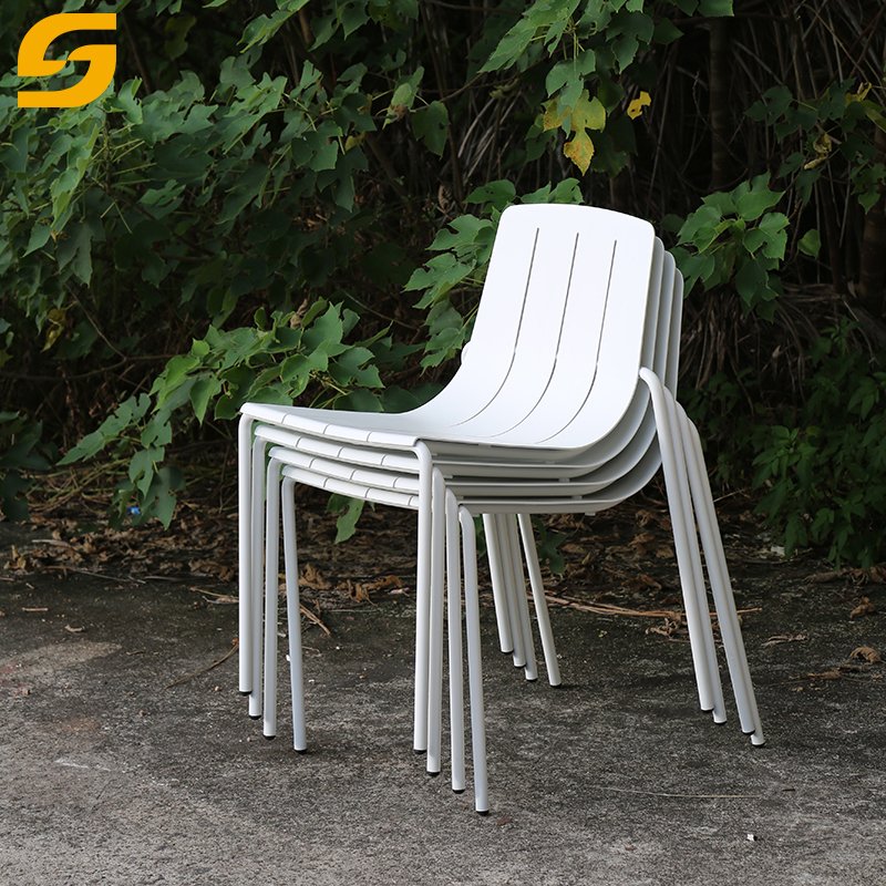Metal Furniture Modern Courtyard Restaurant Rectangle Table Dining Chairs Bench Patio Garden Hotel Aluminium Outdoor Tables Set