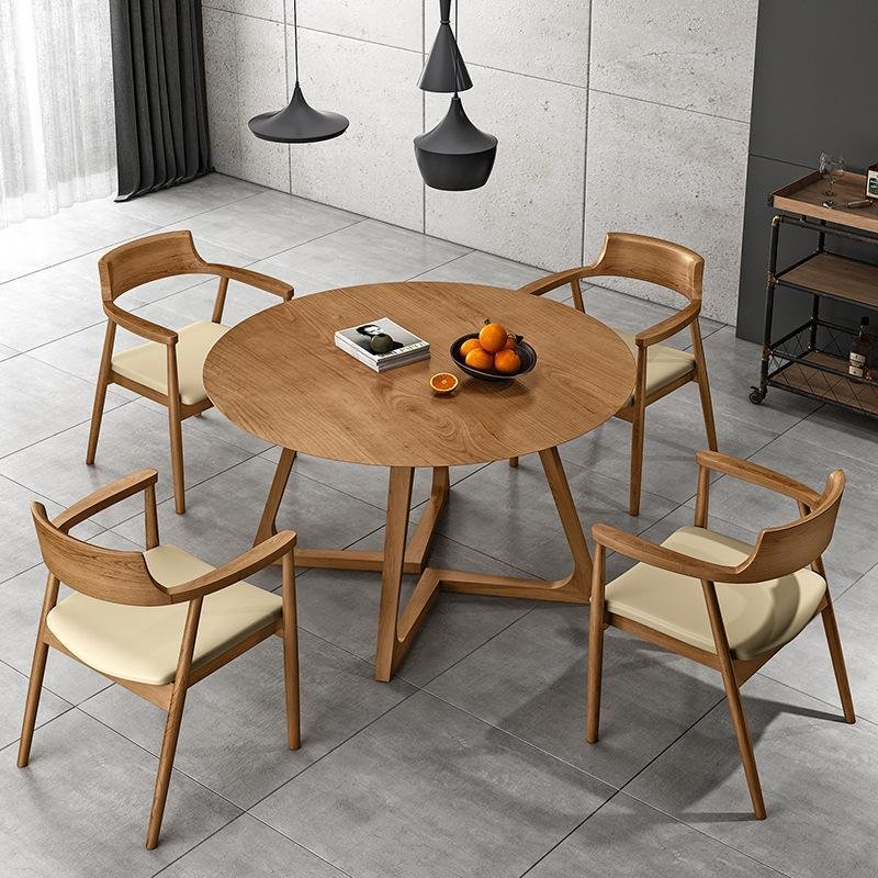 Wholesale room furniture Nordic style luxury dining tables Solid wood structure Home interior dinning table and chair set