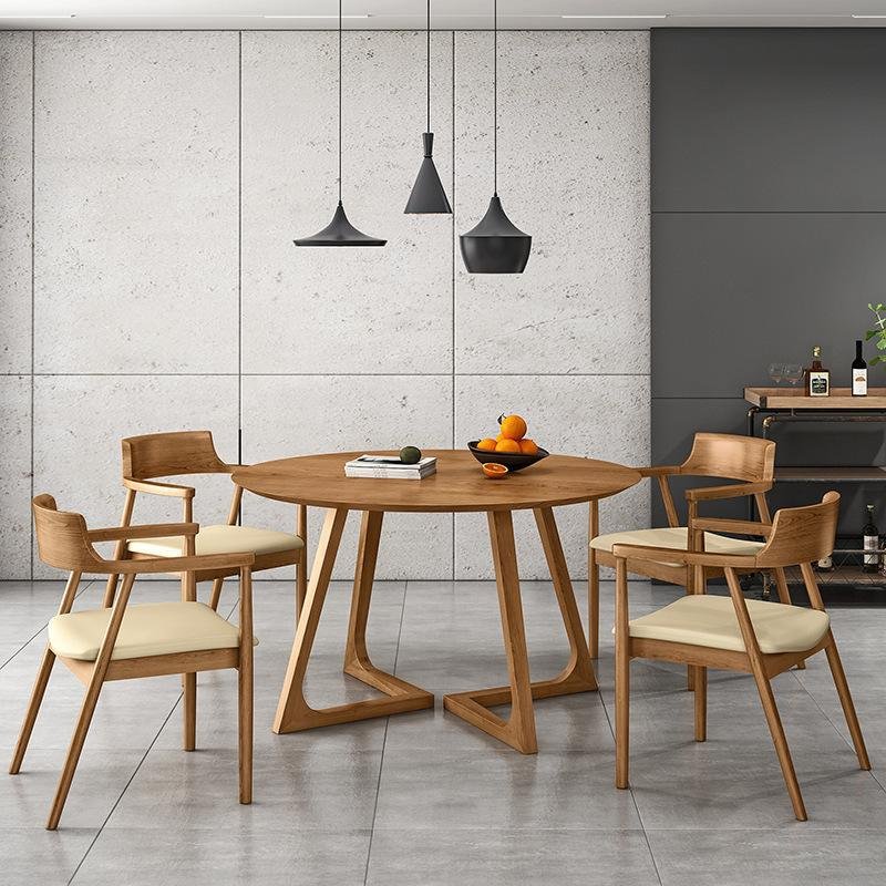 Wholesale room furniture Nordic style luxury dining tables Solid wood structure Home interior dinning table and chair set