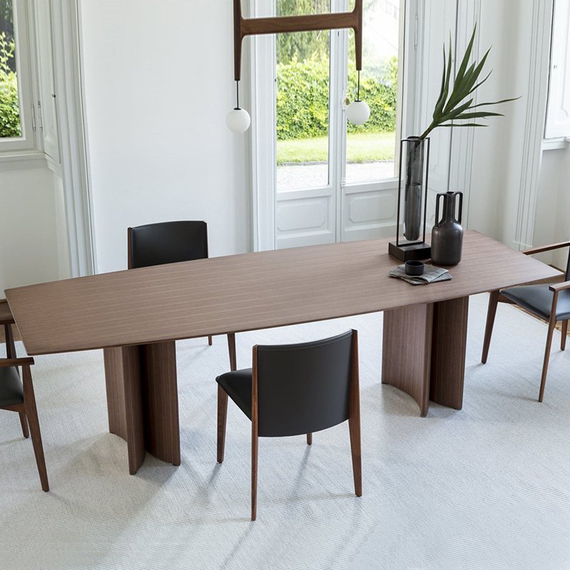 wabi sabi natural solid walnut optional color dining room furniture dining table for home restaurant