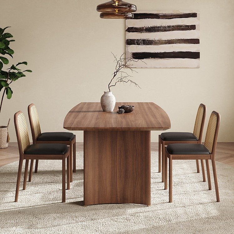 wabi sabi natural solid walnut optional color dining room furniture dining table for home restaurant