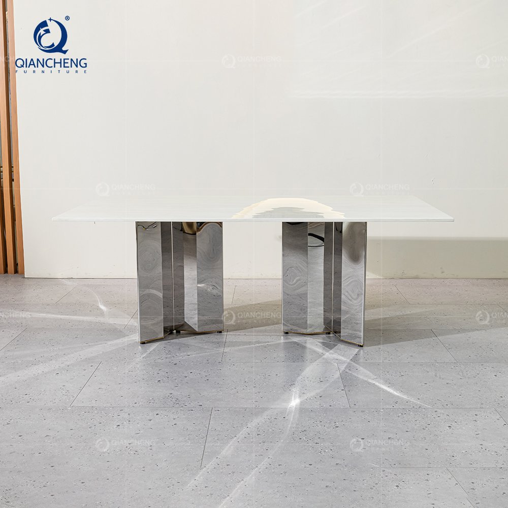 5 star hotel gold stands daining mirror wedding table luxury glass center dining chairs and dinning tables for events