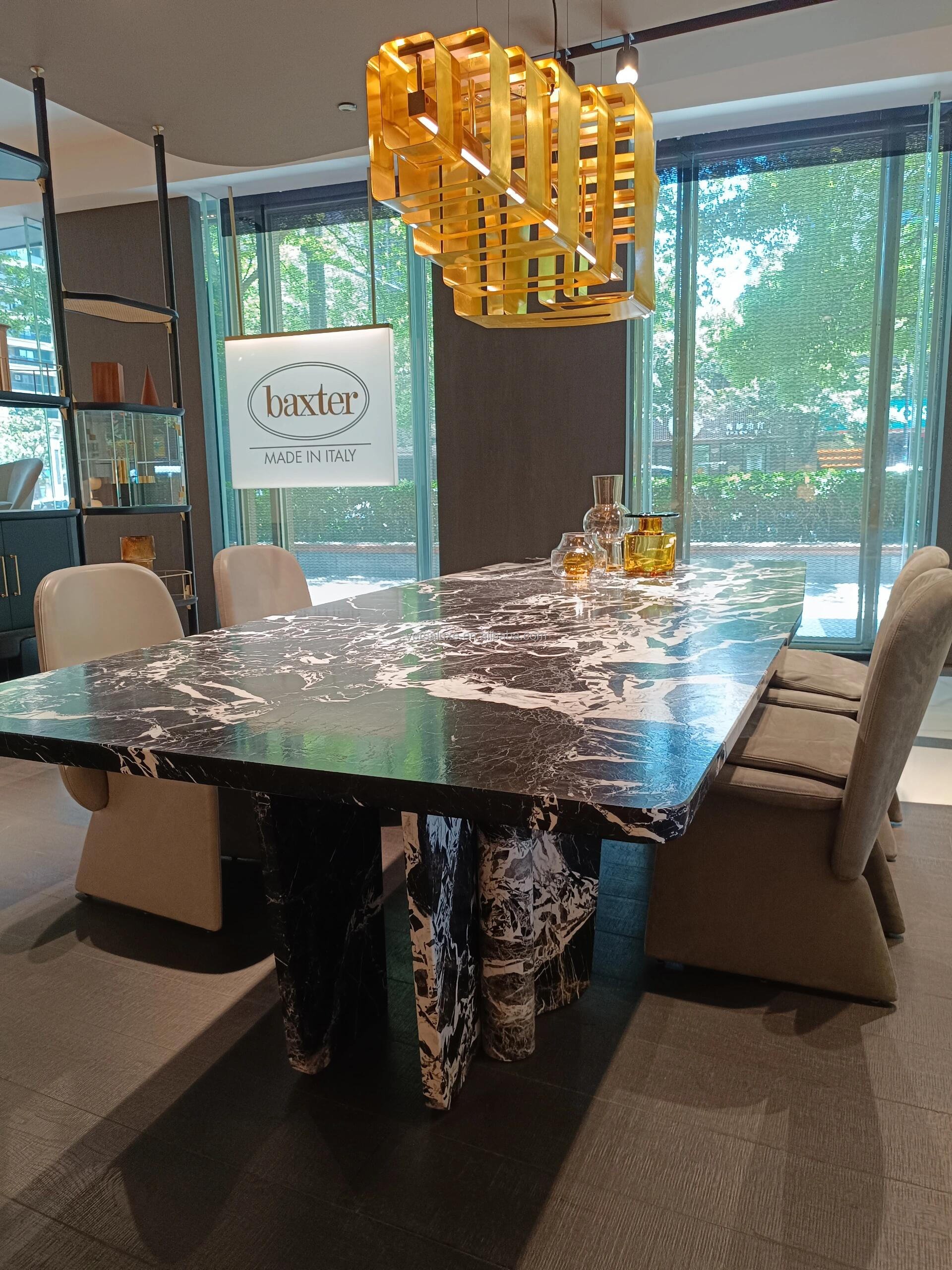Modern simple light luxury high-end Italian marble dining table modern simple designer marble furniture
