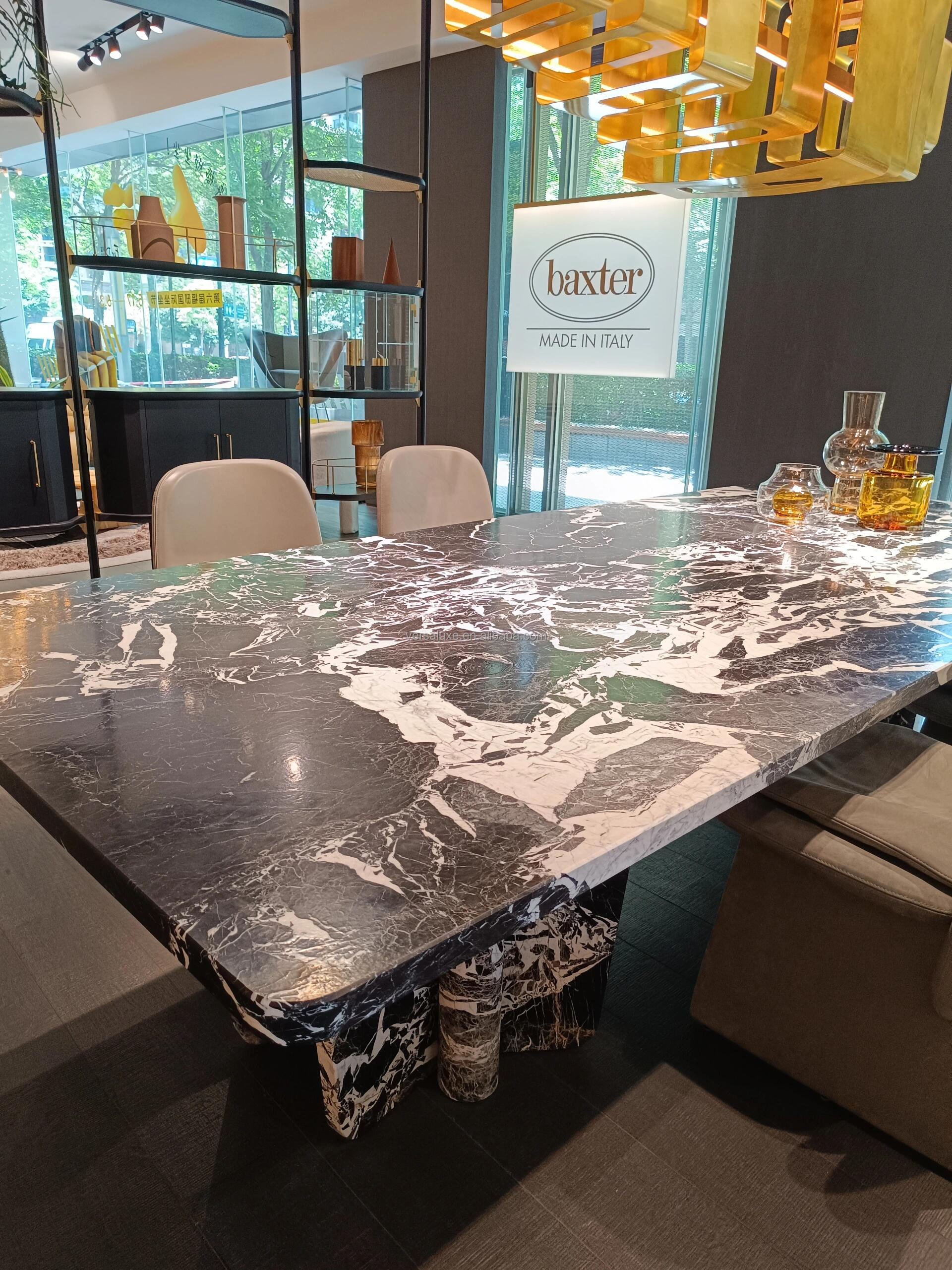 Modern simple light luxury high-end Italian marble dining table modern simple designer marble furniture