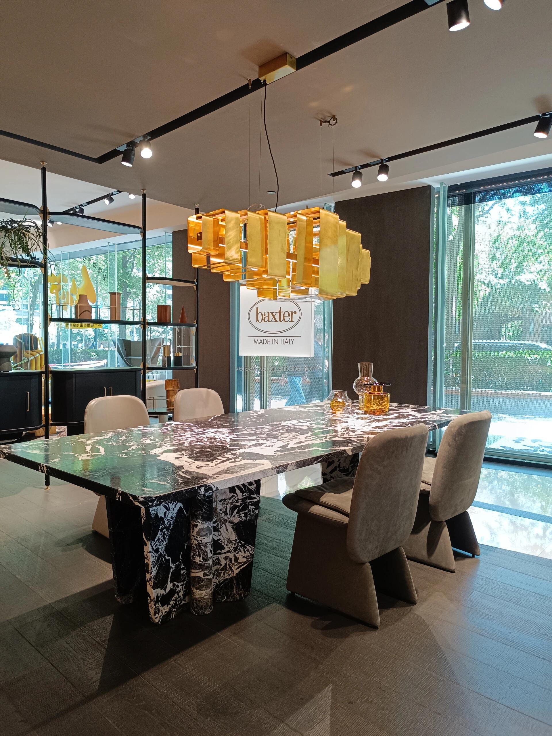 Modern simple light luxury high-end Italian marble dining table modern simple designer marble furniture