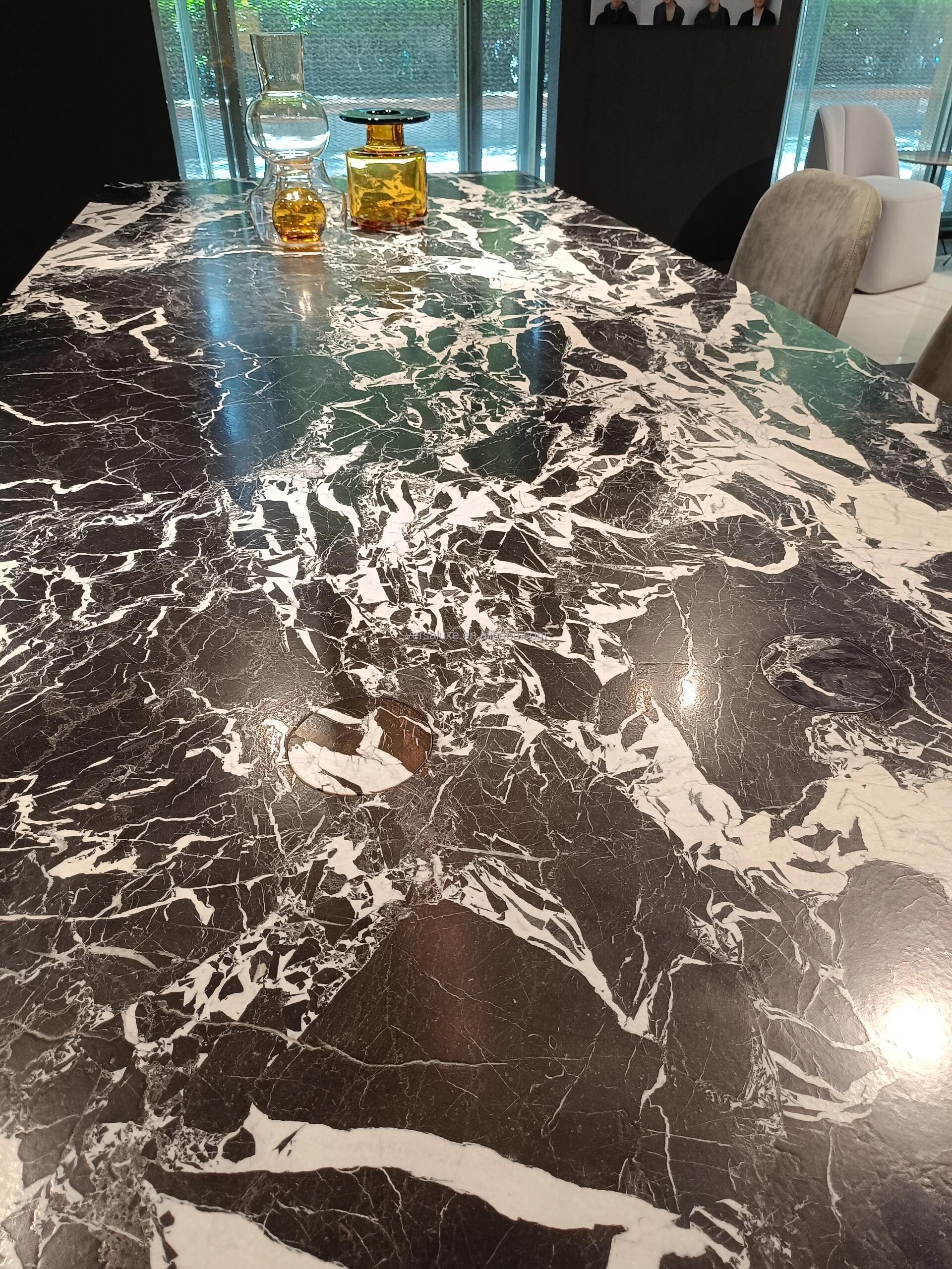 Modern simple light luxury high-end Italian marble dining table modern simple designer marble furniture