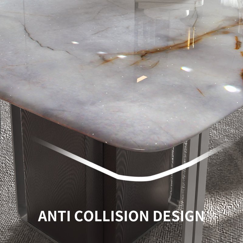 Foshan Manufactory Marble Top Dining Room Table Dining Room Furniture Concrete Dining Table Set Luxury Round Designs