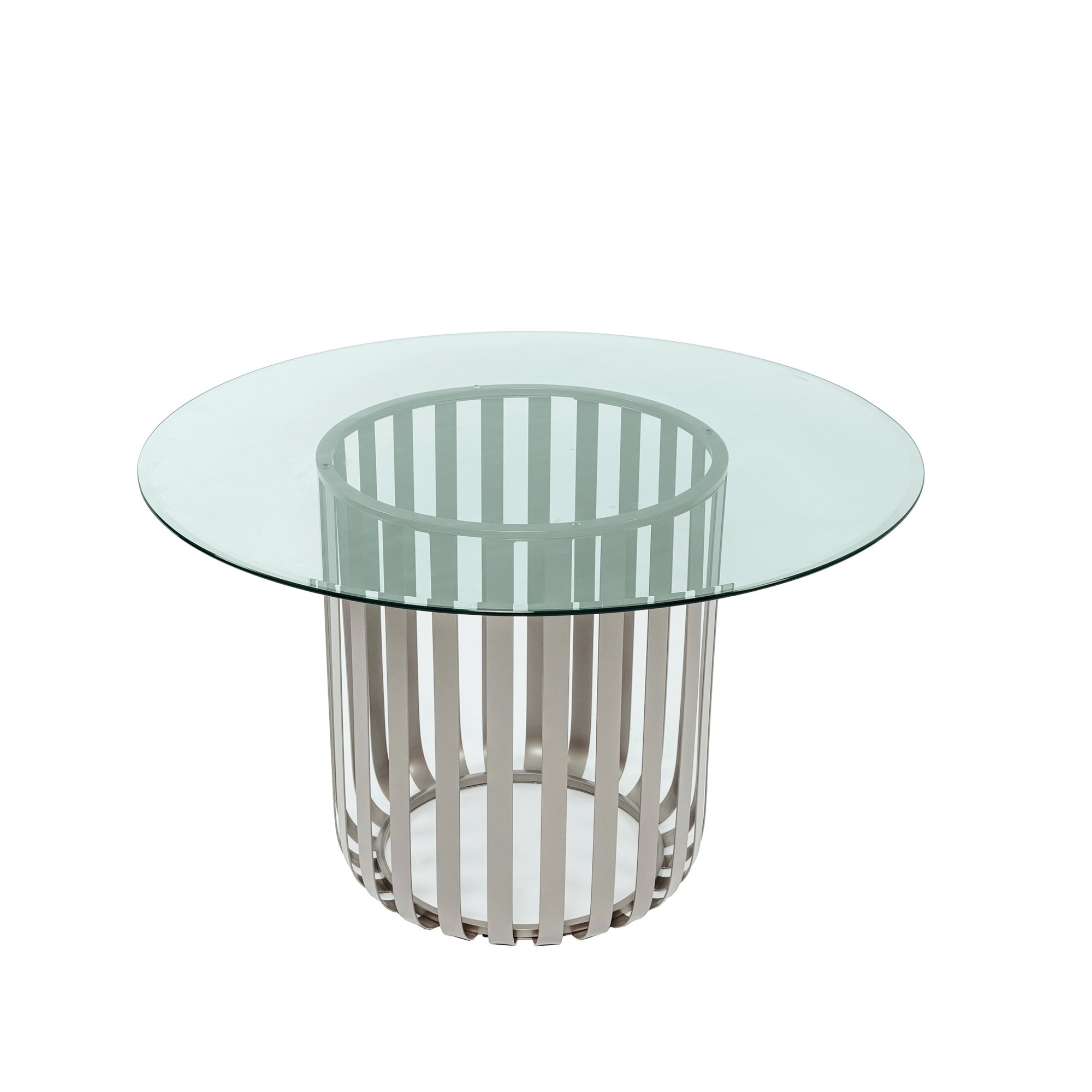 Restaurant Round Shape Table Set Chaise Comedores 2/4 Sillas Gold Transparent Customized Tempered Glass Dining Table