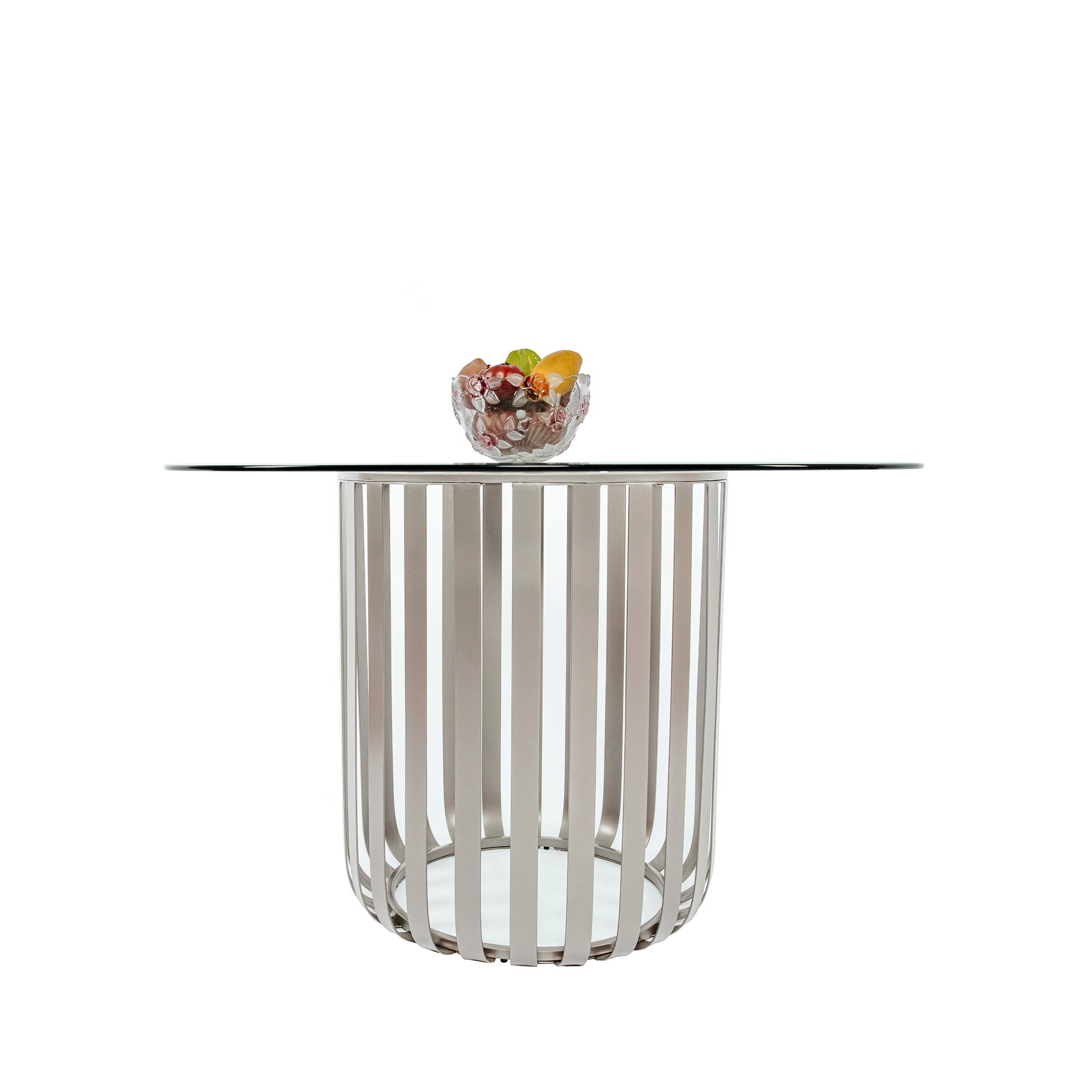 Restaurant Round Shape Table Set Chaise Comedores 2/4 Sillas Gold Transparent Customized Tempered Glass Dining Table