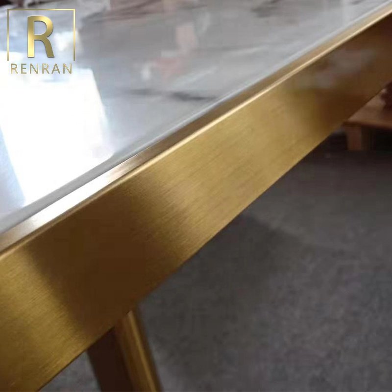 popular modern square marble top golden coffee table light luxury hotel table