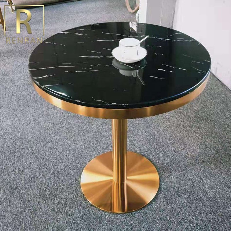 popular modern square marble top golden coffee table light luxury hotel table
