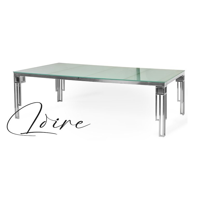 Wholesale Modern Gold Tempered Glass Rectangular Tables for Events Bridal Weddings Dinners Parties Banquets Hotels Halls