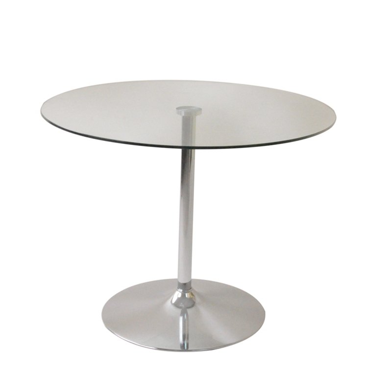 Factory Price Modern Home Small Round Clear Tempered Glass Round Side Dining Table