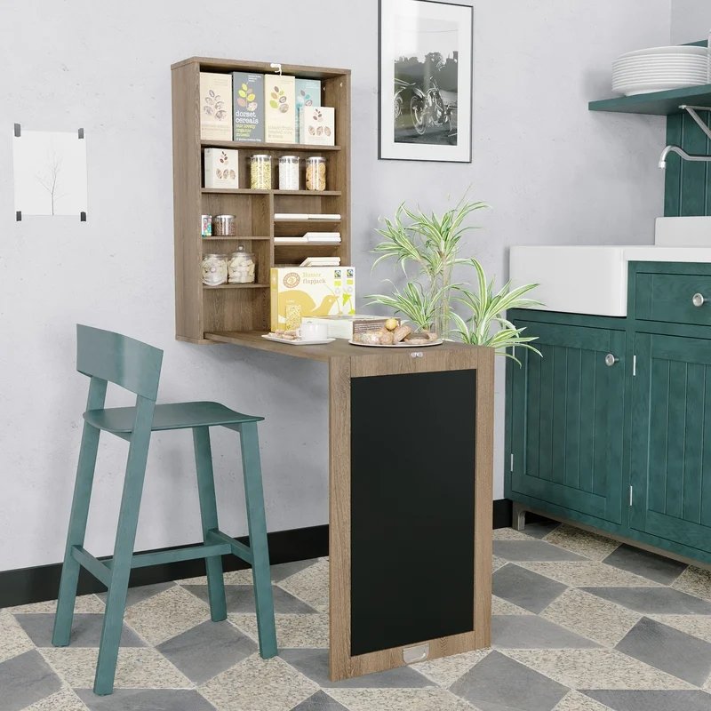 Foldaway Table for Kitchen and Living Room with storage function