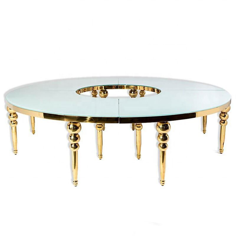 Nordic Style Stainless Steel Table Event Banquet S Shape Hotel Furniture Wedding Tables