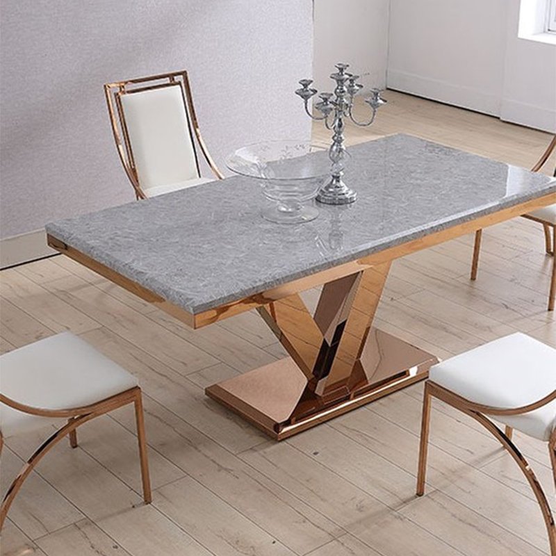 Luxury dinning table set 6 seats marble dining table and chairs dining room furniture kitchen dining table