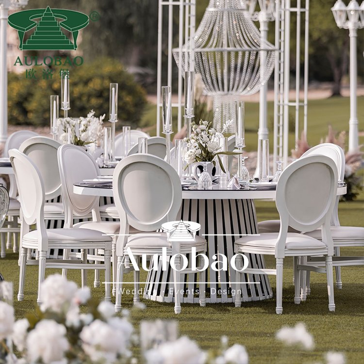 Wedding lounge furniture white iron metal glass top event wedding table