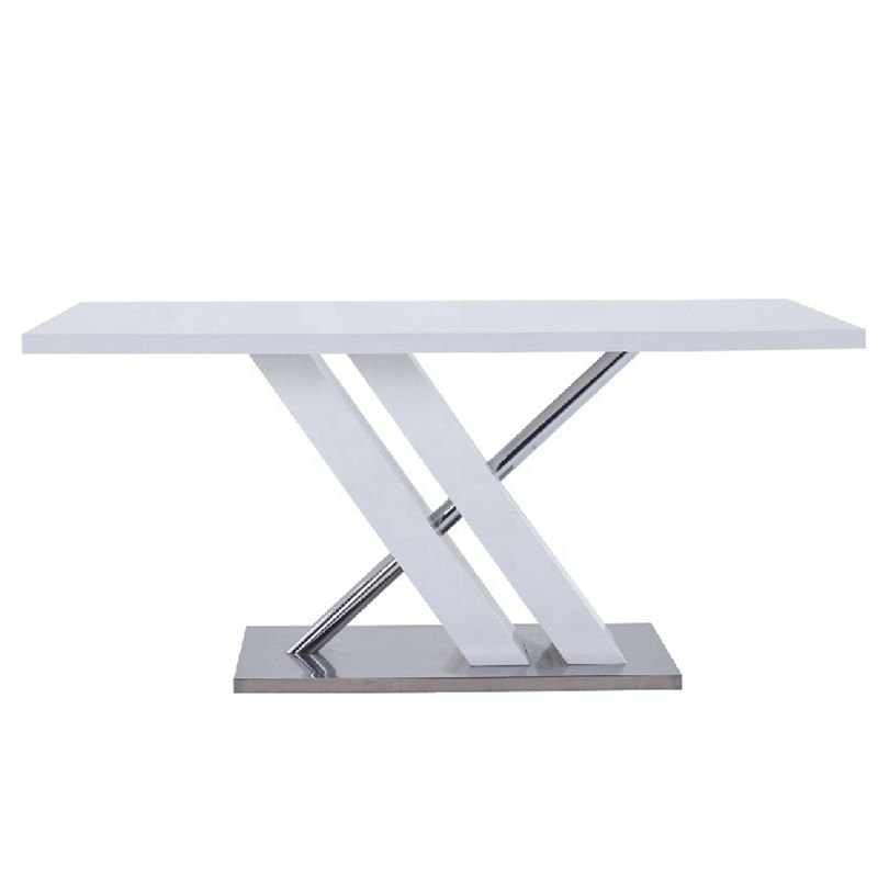 Nordic Modern Luxury Home Furniture Restaurant Dinning Room Table MDF Top With X Leg Dining Tables