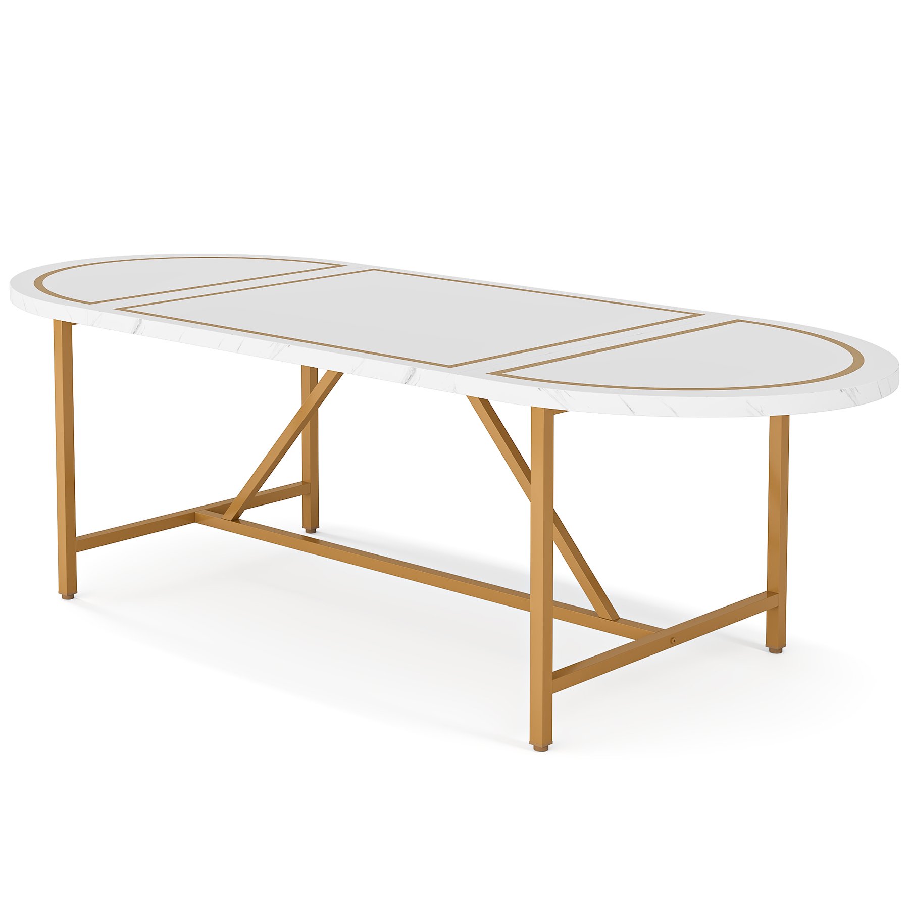 New Arrival Nordic Modern Home Dining Room Furniture Round Golden Luxury Dinning Table For 6