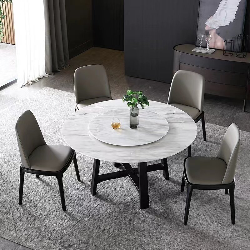 High Quality New Design Luxury Dining Table 6 Chairs Sintered Stone Ceramic Marble Top Sintered Stone Table With 6 8 10 Seat
