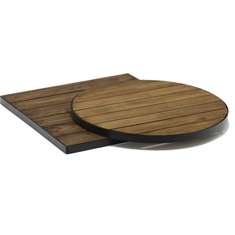 Patio Solid Ash Wood Table Top Fire Pit Timber Cover Vintage Outdoor Slat Wood Dining Table Top