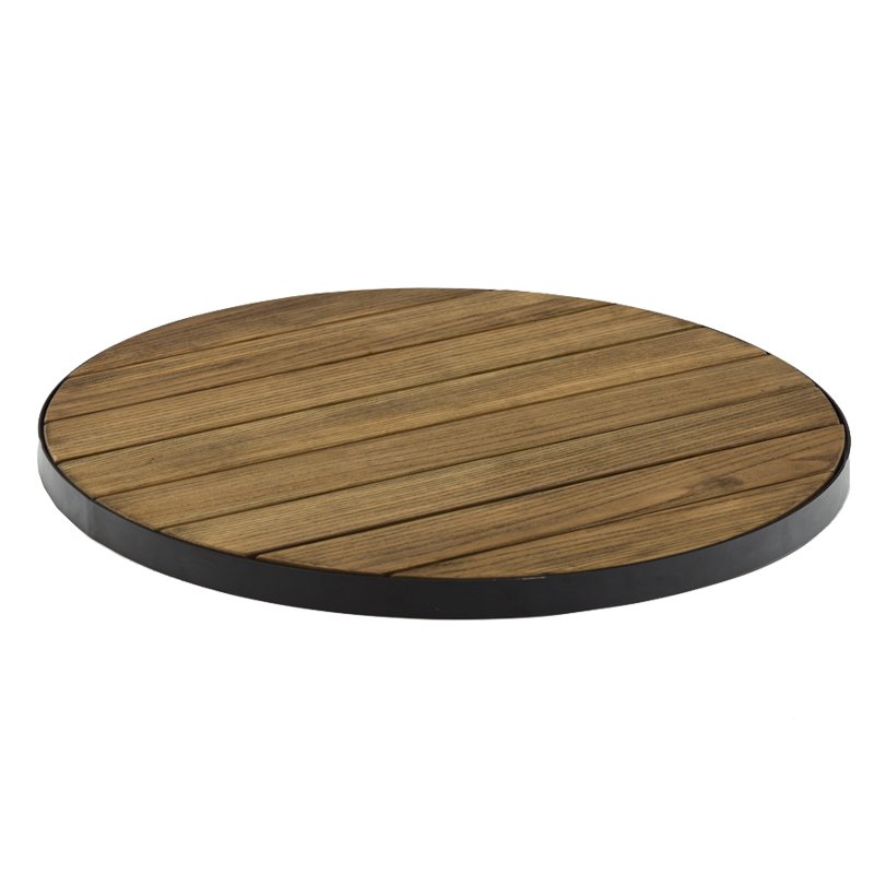 Patio Solid Ash Wood Table Top Fire Pit Timber Cover Vintage Outdoor Slat Wood Dining Table Top