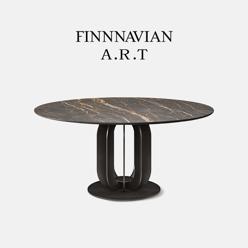 FINNNAVIANART popular contemporary new style dining room furniture round dining table set dining table set 6 seater for home