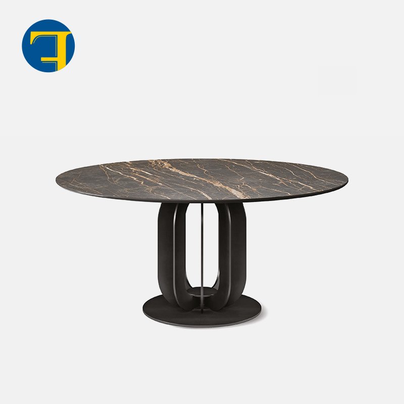 FINNNAVIANART popular contemporary new style dining room furniture round dining table set dining table set 6 seater for home