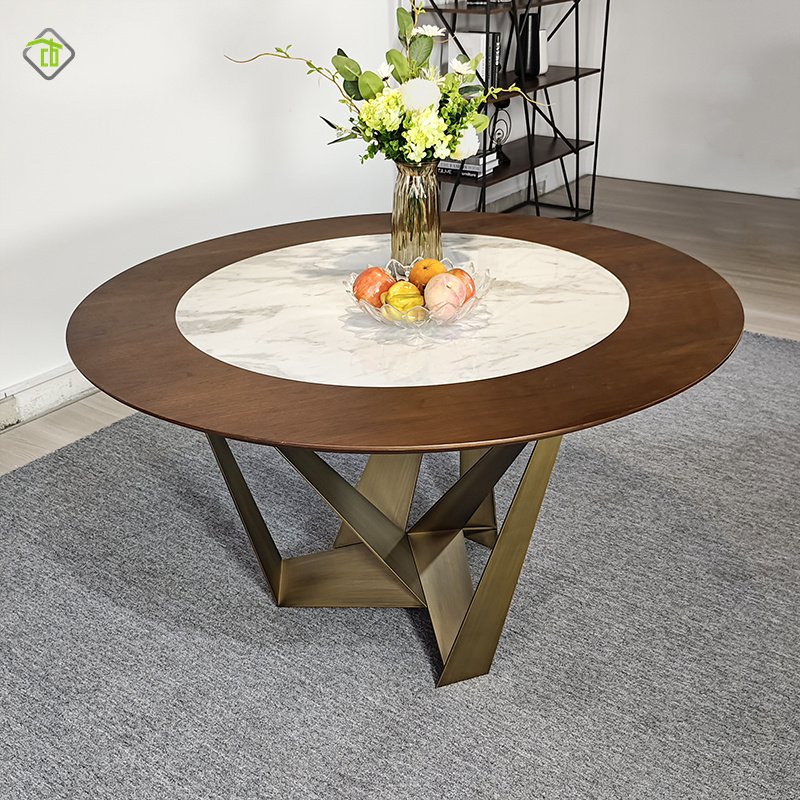 Quality Wholesale Ideal for Durable and Beautiful Dinner Table Metal Leg Support Rock Board Table Top Family Meal