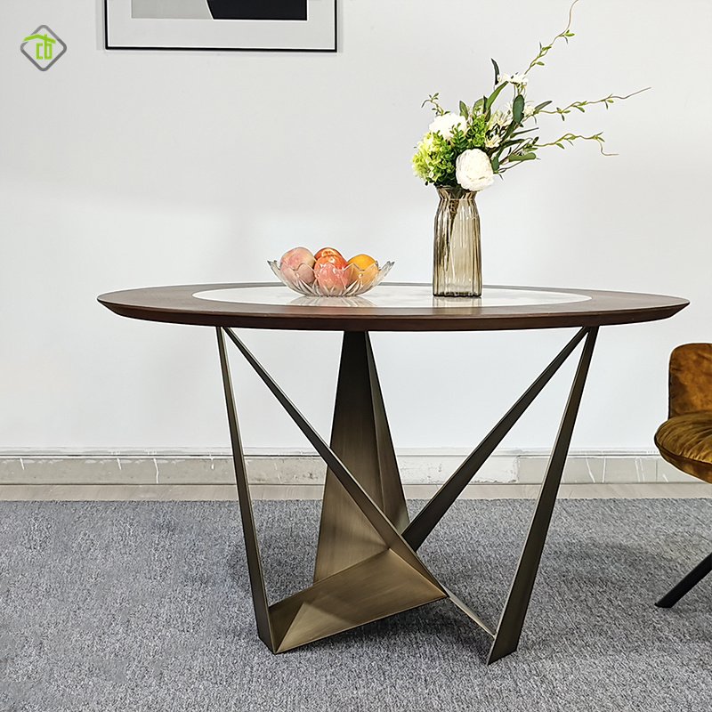 Quality Wholesale Ideal for Durable and Beautiful Dinner Table Metal Leg Support Rock Board Table Top Family Meal