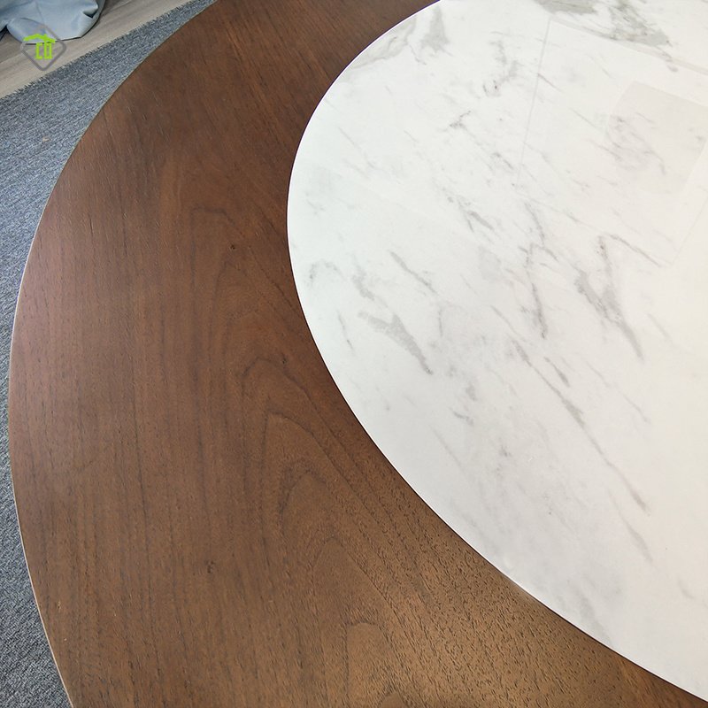 Quality Wholesale Ideal for Durable and Beautiful Dinner Table Metal Leg Support Rock Board Table Top Family Meal