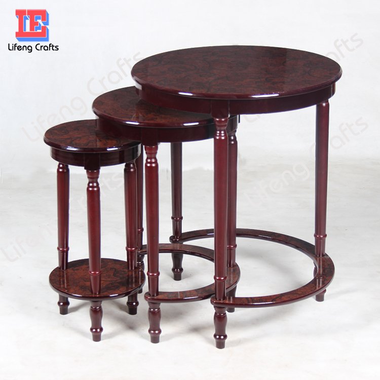 round wood nesting coffee tables