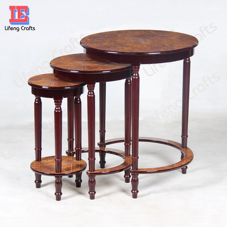 round wood nesting coffee tables