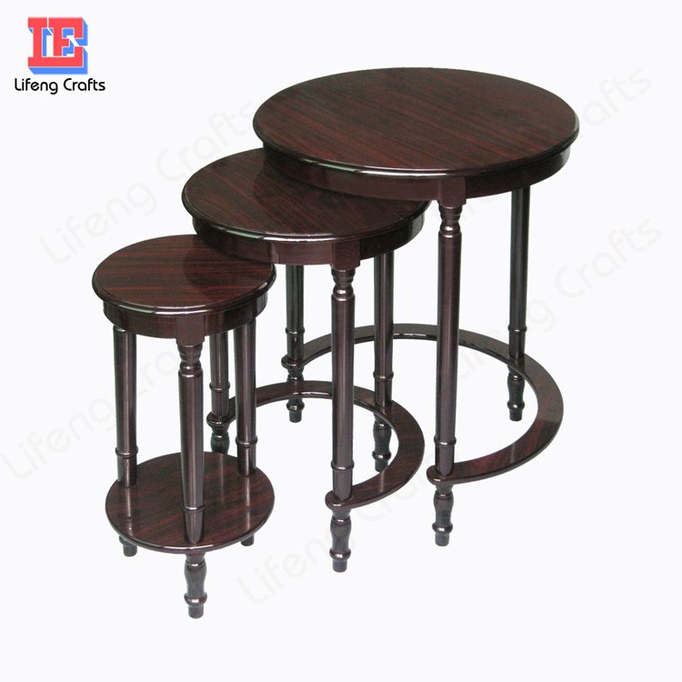 round wood nesting coffee tables