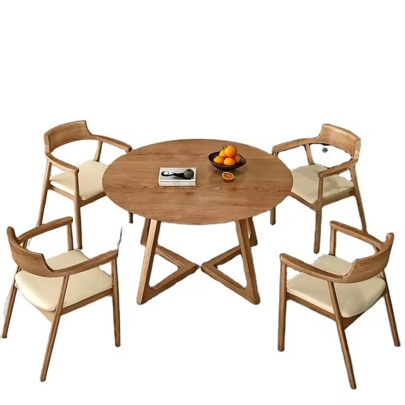 Nordic Modern Simple Wood Dining Table Restaurant Dining Furniture for 6 OR 8 Peoson Seater Round Eating Table