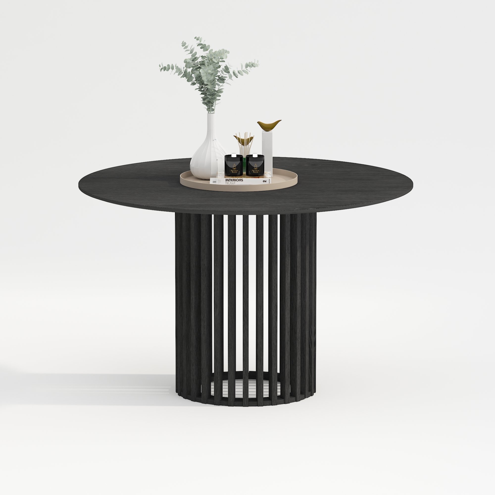 Nordic Chinese Farm Style Dinner Furniture Walnut Restaurant Tables Small Round Oak Wood Dining Table