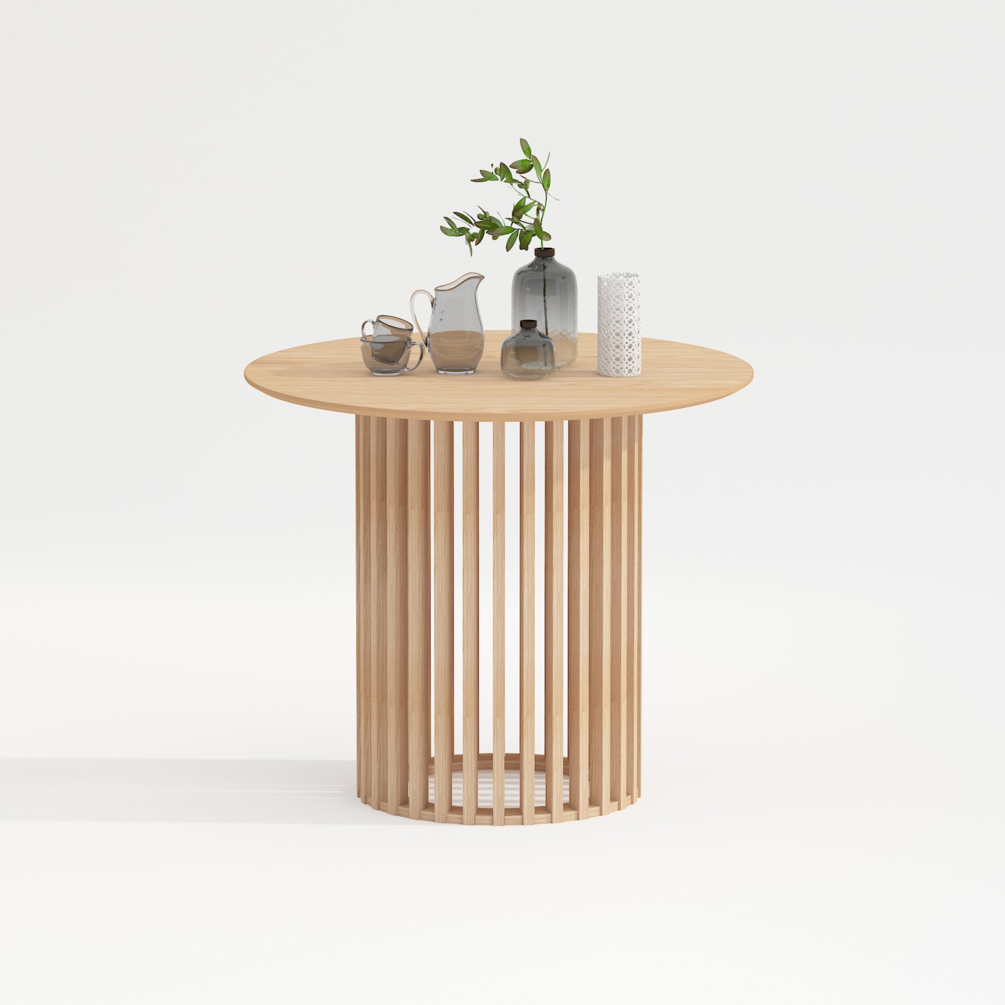 Nordic Chinese Farm Style Dinner Furniture Walnut Restaurant Tables Small Round Oak Wood Dining Table