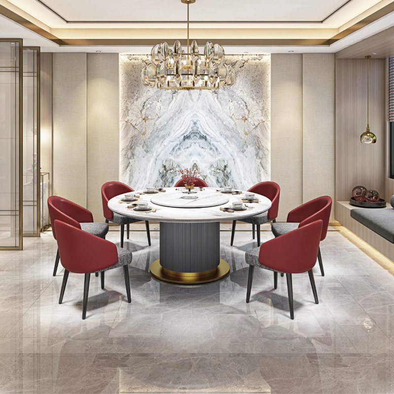 YF OEM ODM Dinner Table Set Round Marble Dining Table Home Use Furniture Dining Table Set