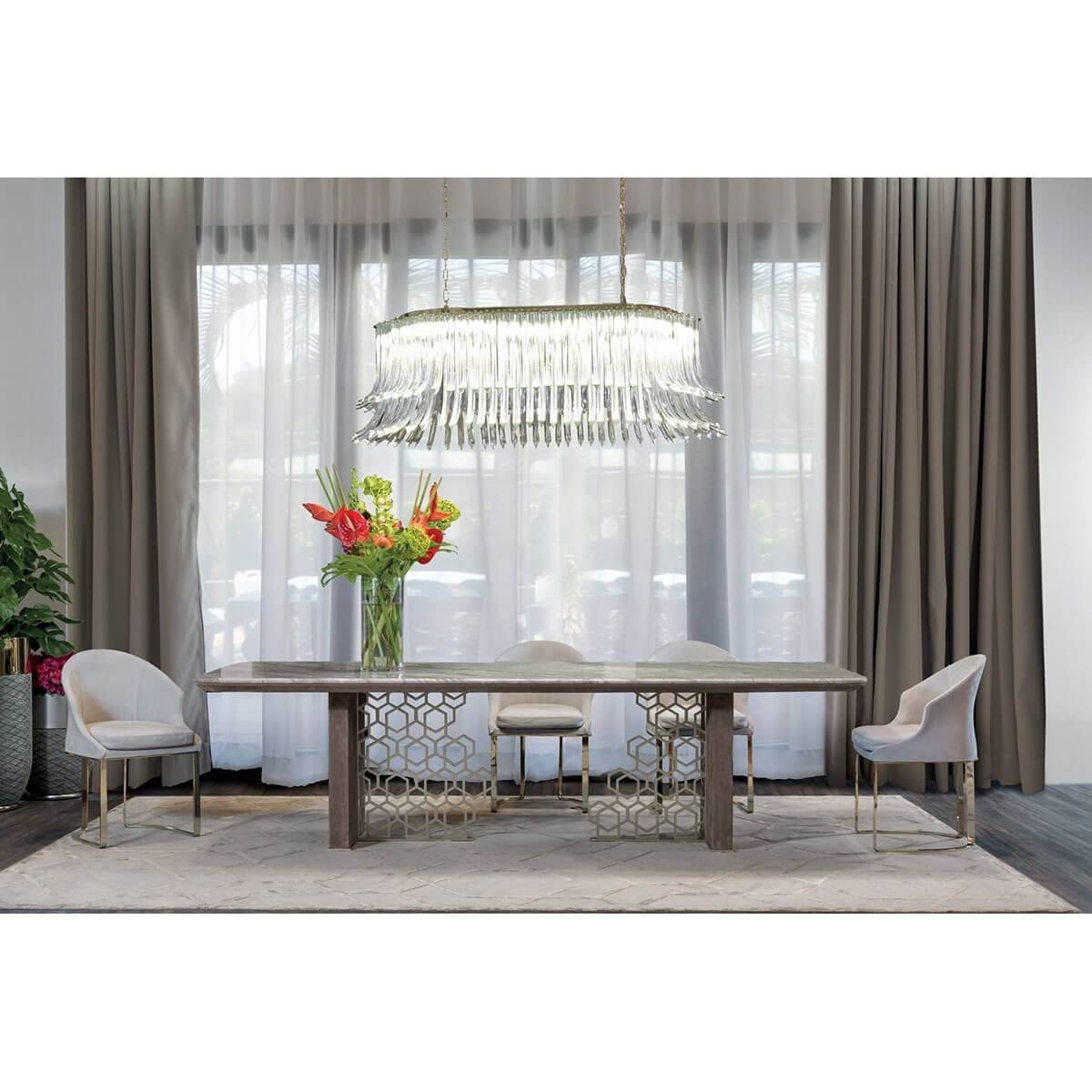 OEM Luxury Marble Furniture Dining Set Travertine Designs Modern Marble Dining Table For Dining Room