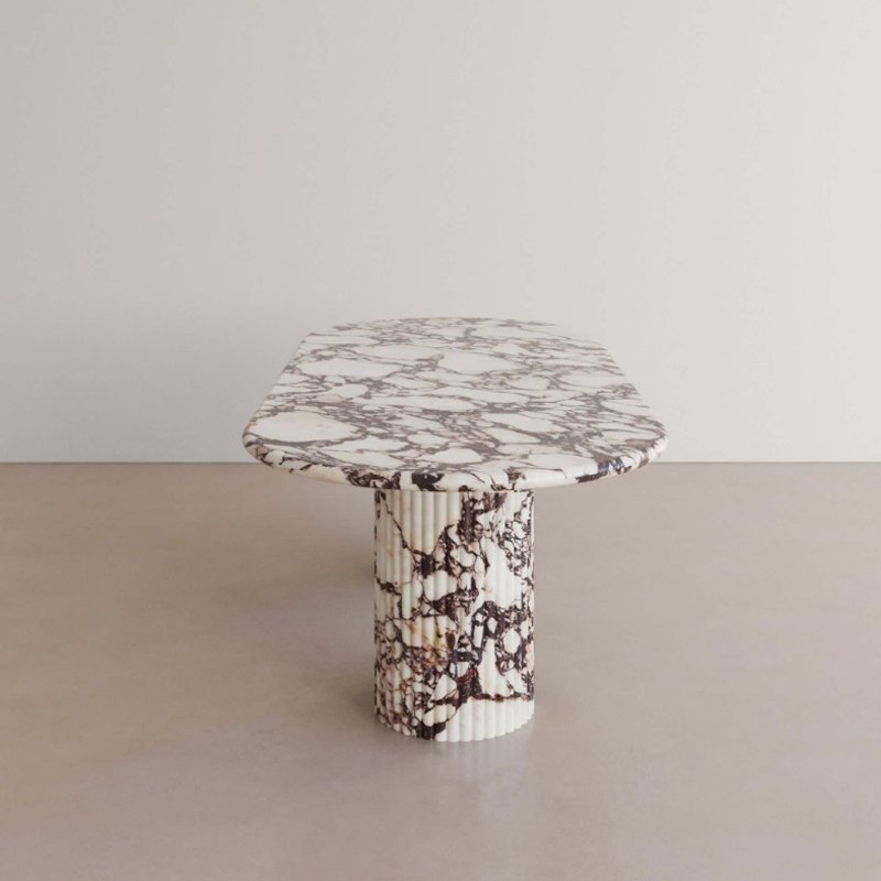 Personalized Natural Calacatta Viola Marble Antica Oval Dining Table