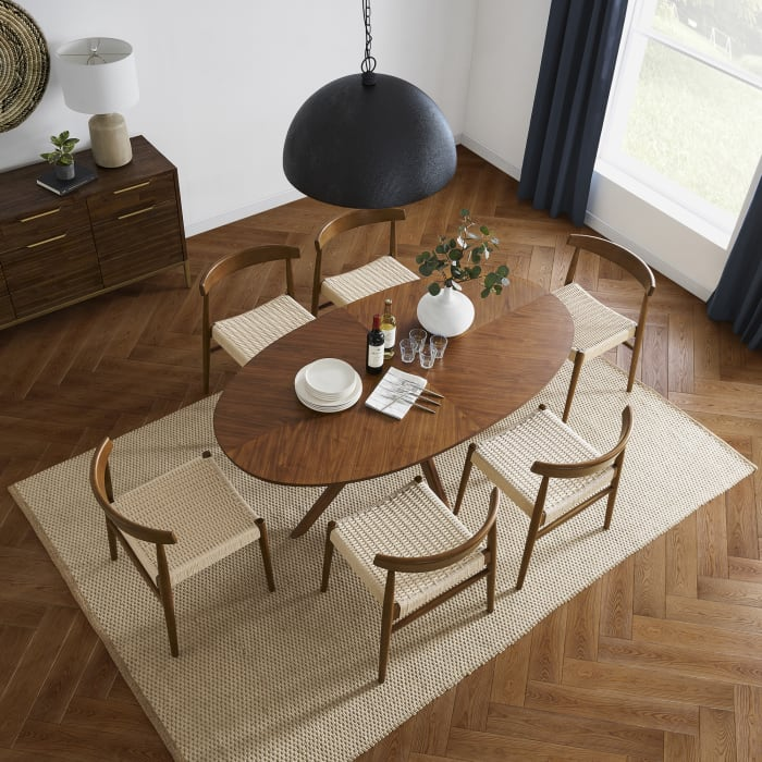Customized Modern Wood Indoor Dining Room Furniture 8 Armchair Tables Sets Rope Chairs Set