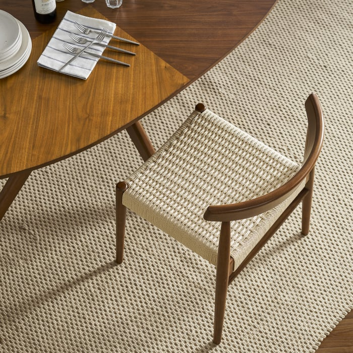 Customized Modern Wood Indoor Dining Room Furniture 8 Armchair Tables Sets Rope Chairs Set