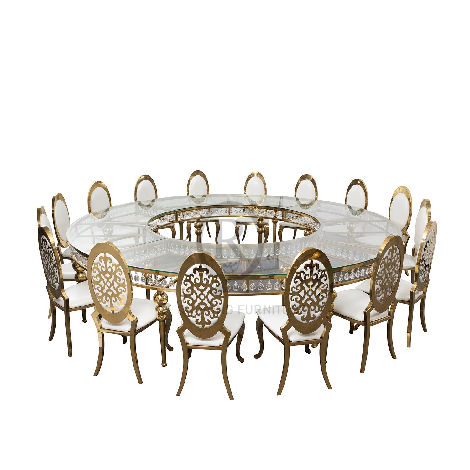 Custom Round Dining Table Wedding Table Gold Stainless Steel Dining Tables