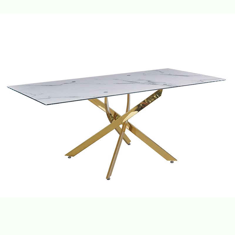 Restaurant furniture stainless steel luxury glass dining table modern dining tables dining table set for home